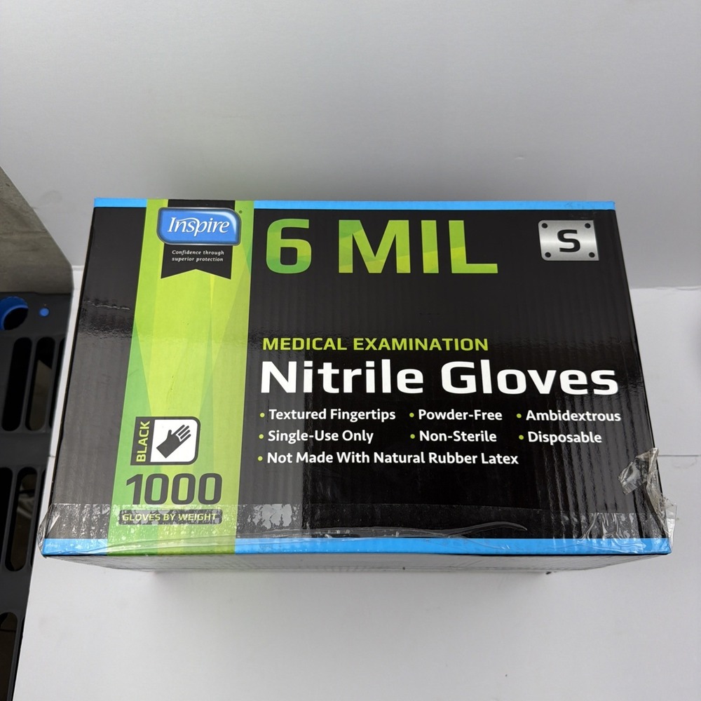Inspire Nitrile Gloves 6 Mil Nitrile Small Case 1000 Brand New  Mechanic Sealed